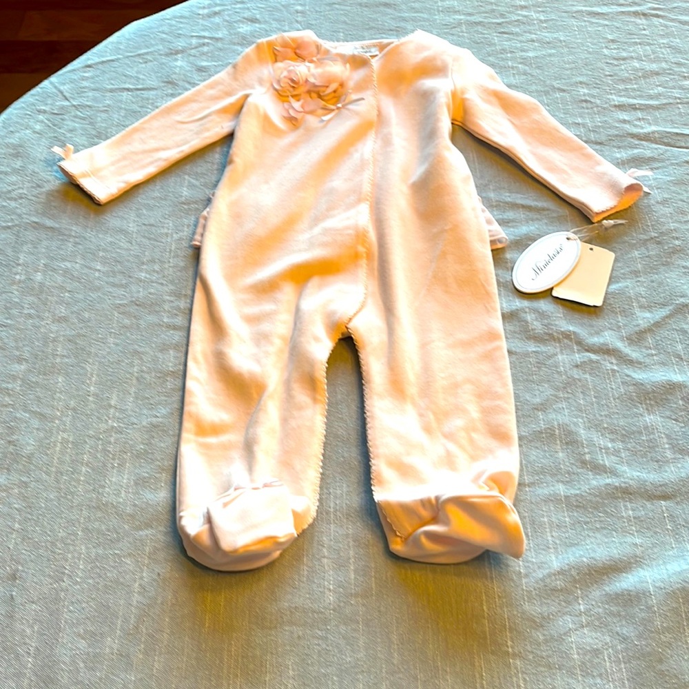 Beautiful one piece ruffled back pink onesie